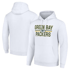 Green Bay Packers Starter Unisex Team Mesh Print Graphic Tri-Blend Pullover Hoodie White | NFL
