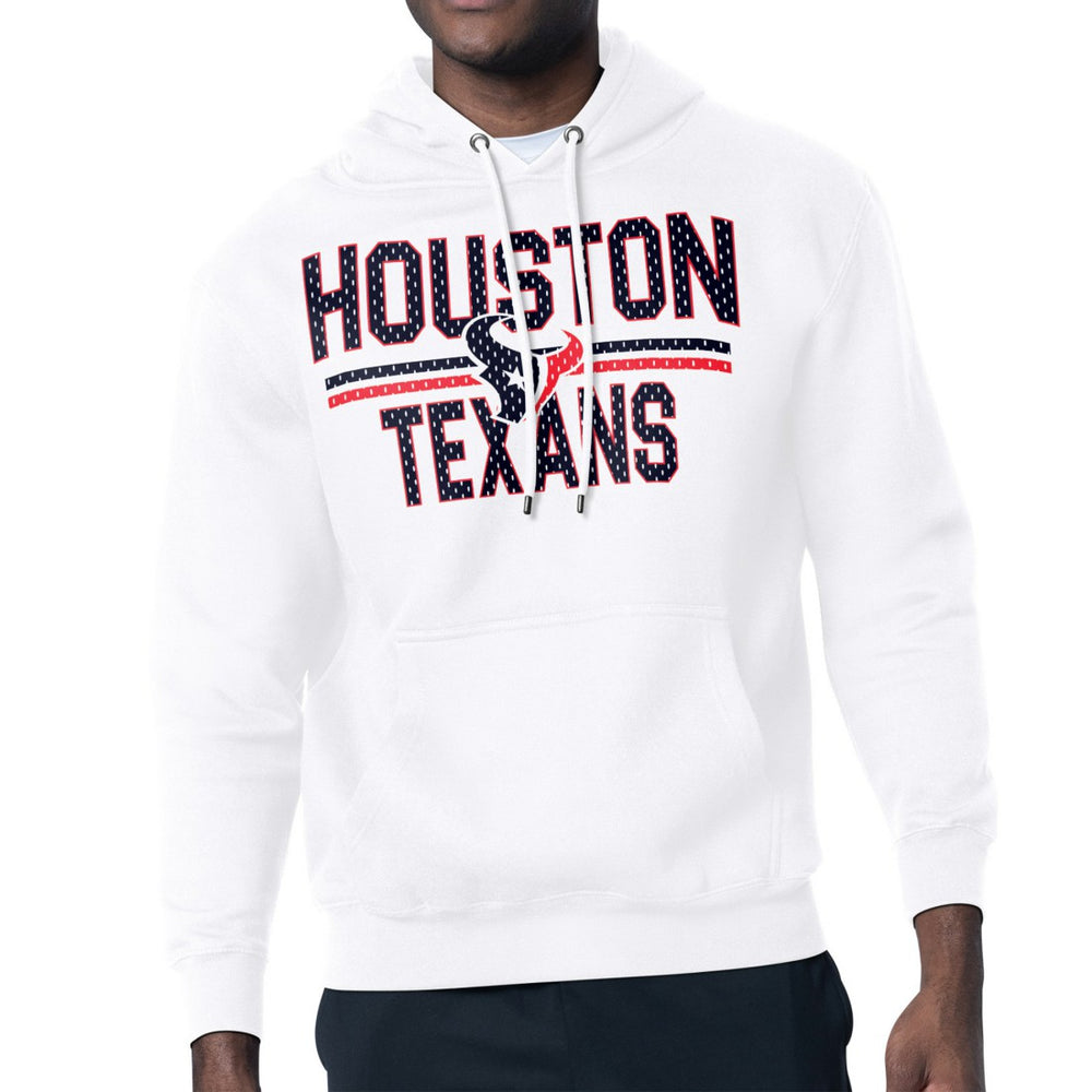 Houston Texans Starter Unisex Team Mesh Print Graphic Tri-Blend Pullover Hoodie White | NFL