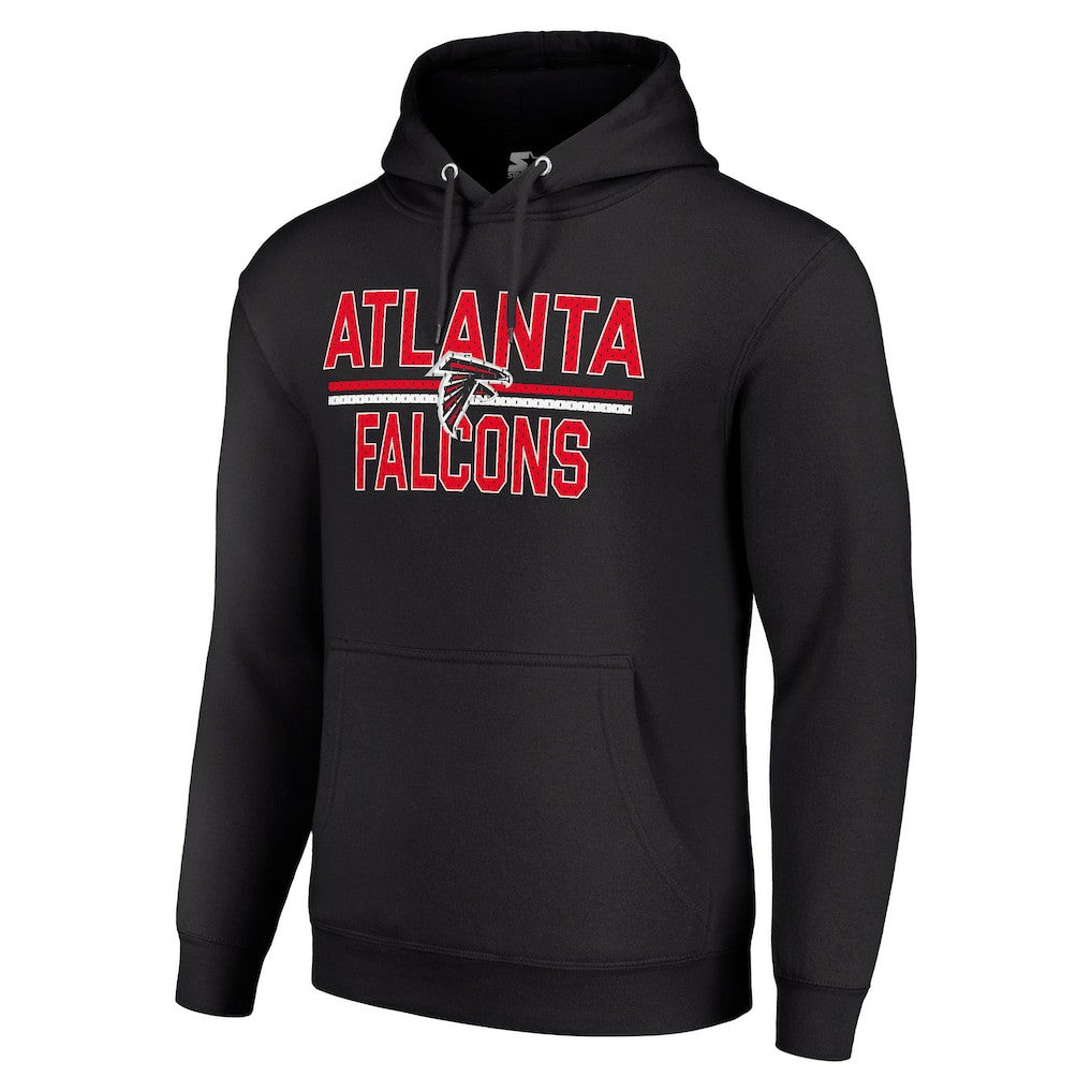 Atlanta Falcons Starter Unisex Team Mesh Print Graphic Tri-Blend Pullover Hoodie Black | NFL