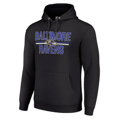 Baltimore Ravens Starter Unisex Team Mesh Print Graphic Tri-Blend Pullover Hoodie Black | NFL