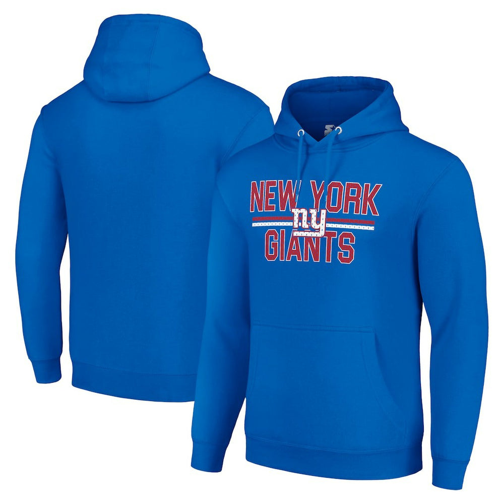 New York Giants Starter Unisex Team Mesh Print Graphic Tri-Blend Pullover Hoodie Royal | NFL