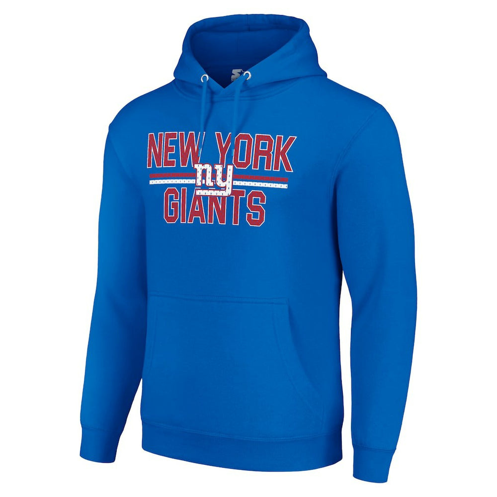 New York Giants Starter Unisex Team Mesh Print Graphic Tri-Blend Pullover Hoodie Royal | NFL