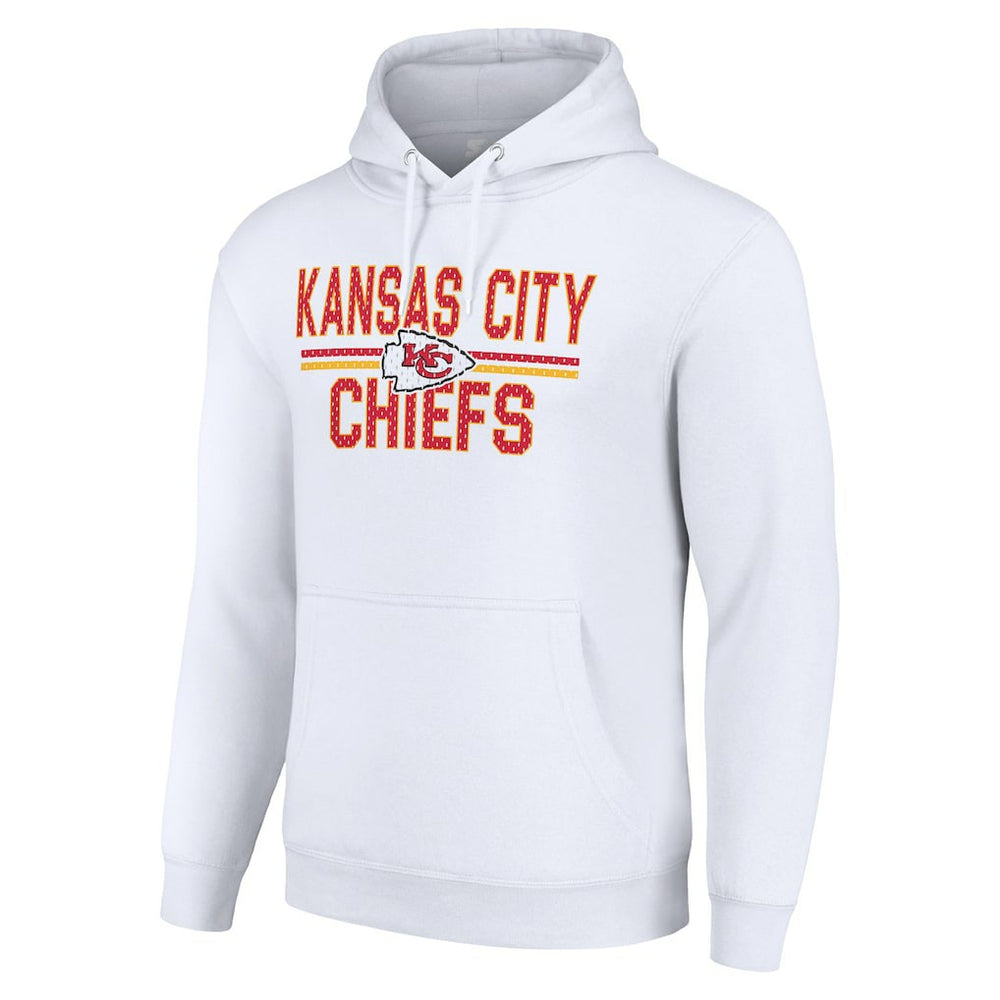 Kansas City Chiefs Starter Unisex Team Mesh Print Graphic Tri-Blend Pullover Hoodie White | NFL