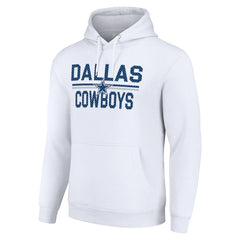 Dallas Cowboys Starter Unisex Team Mesh Print Graphic Tri-Blend Pullover Hoodie White | NFL