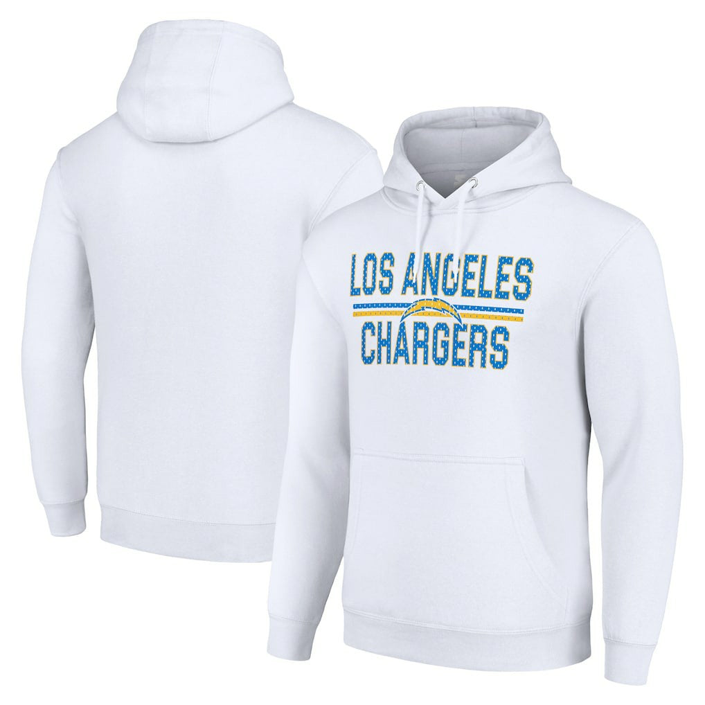 Los Angeles Chargers Starter Unisex Team Mesh Print Graphic Tri-Blend Pullover Hoodie White | NFL