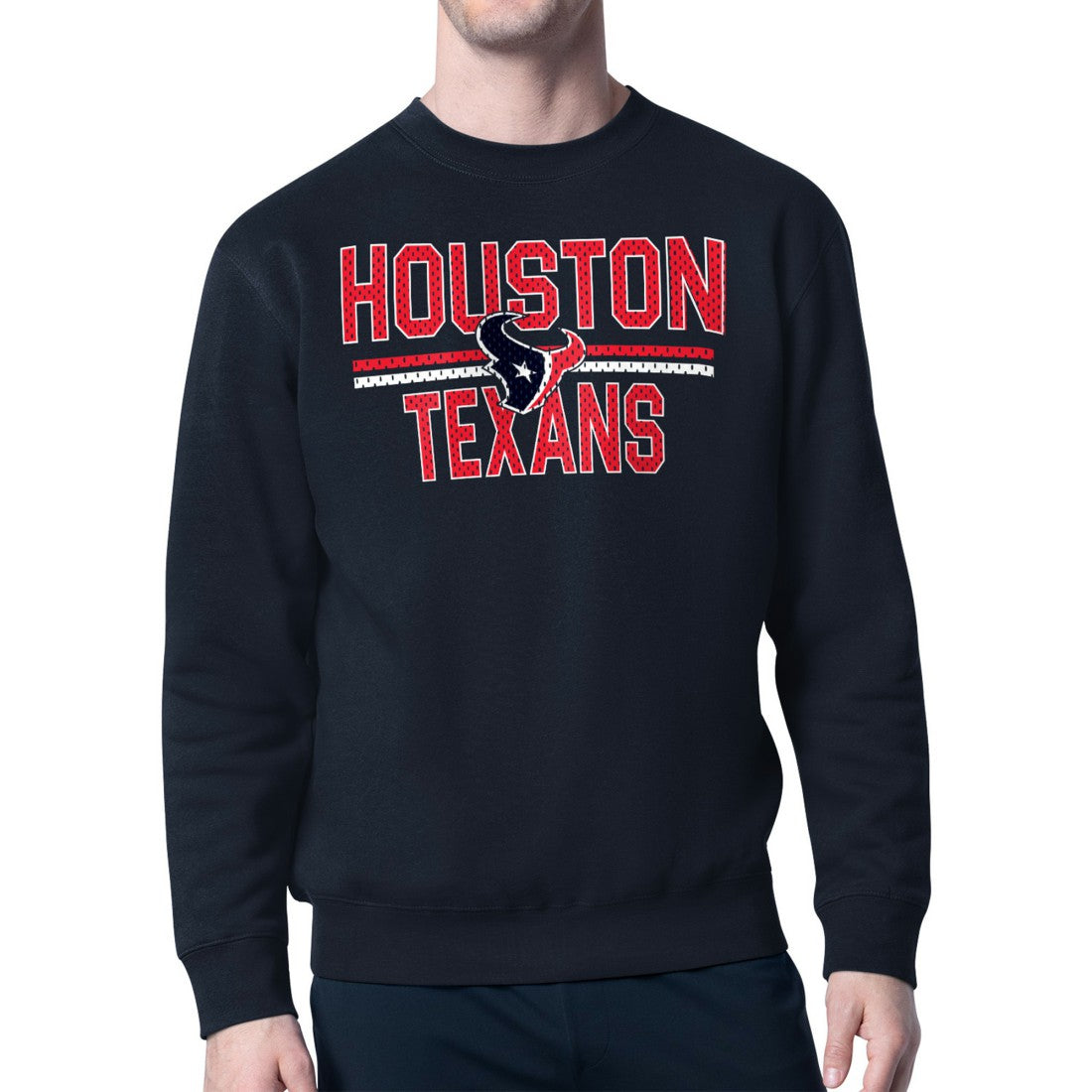 Houston Texans Starter Team Mesh Print Graphic Pullover Sweatshirt Navy | NFL