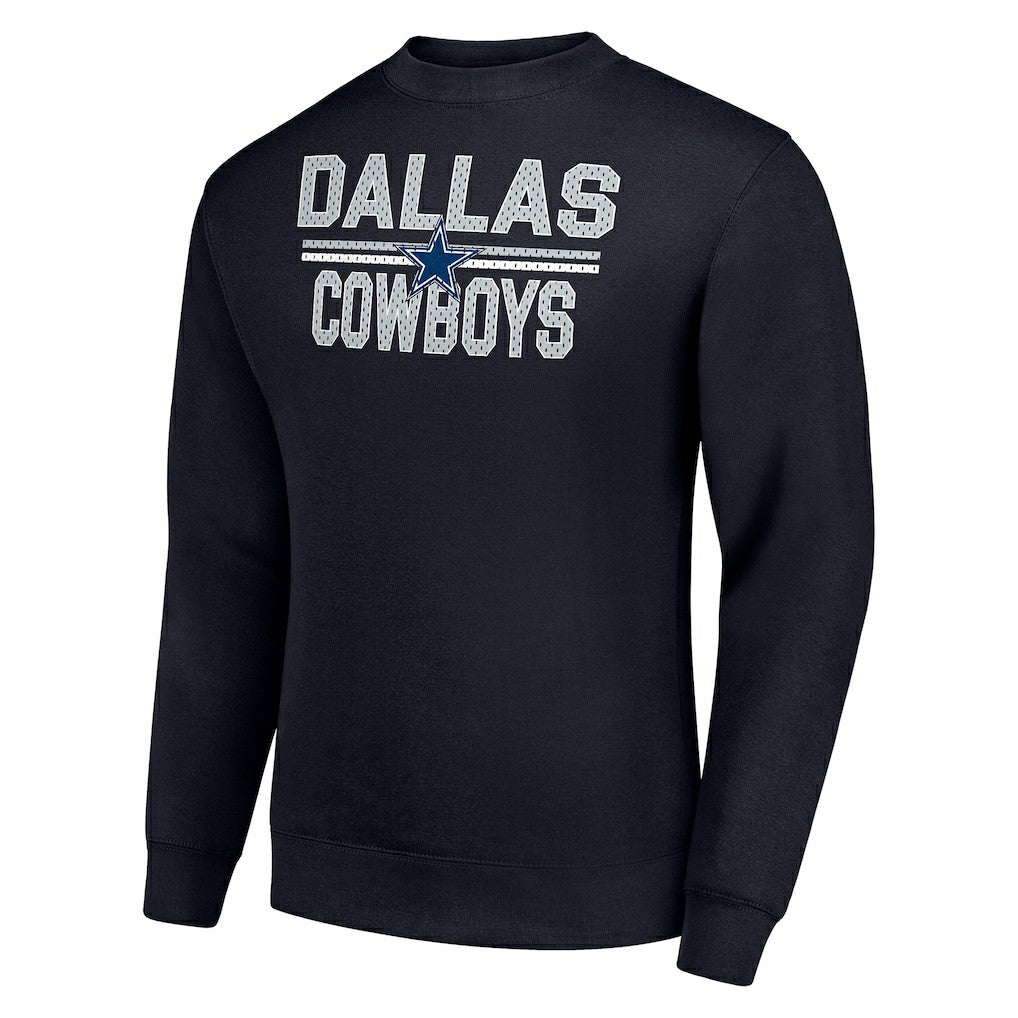 Dallas Cowboys Starter Team Mesh Print Graphic Pullover Sweatshirt Navy | NFL