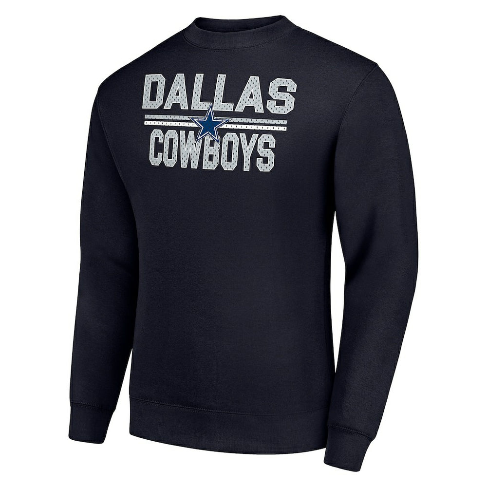 Dallas Cowboys Starter Team Mesh Print Graphic Pullover Sweatshirt Navy | NFL
