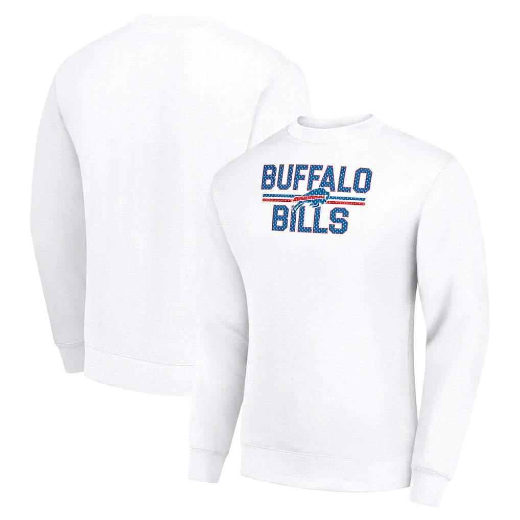 Buffalo Bills Starter Team Mesh Print Graphic Pullover Sweatshirt White | NFL