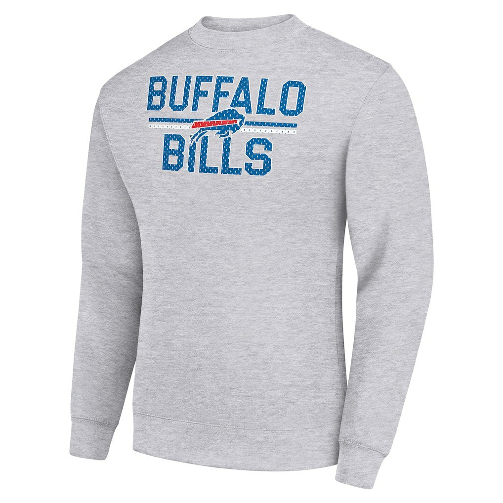 Buffalo Bills Starter Team Mesh Print Graphic Pullover Sweatshirt Heather Gray | NFL