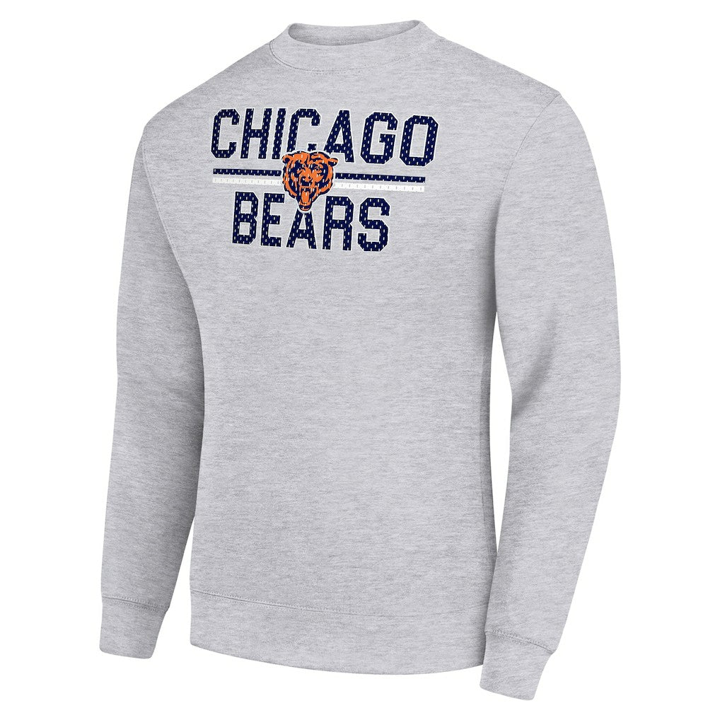 Chicago Bears Starter Team Mesh Print Graphic Pullover Sweatshirt Heather Gray | NFL