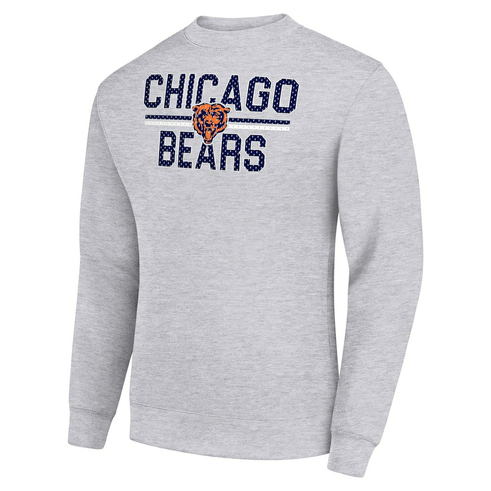 Chicago Bears Starter Team Mesh Print Graphic Pullover Sweatshirt Heather Gray | NFL