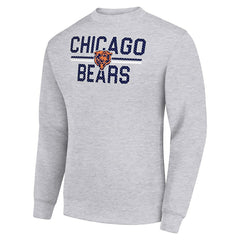 Chicago Bears Starter Team Mesh Print Graphic Pullover Sweatshirt Heather Gray | NFL