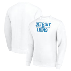 Detroit Lions Starter Team Mesh Print Graphic Pullover Sweatshirt White | NFL