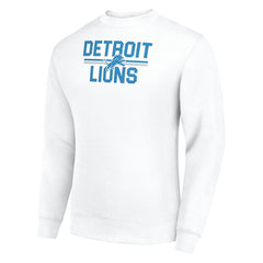 Detroit Lions Starter Team Mesh Print Graphic Pullover Sweatshirt White | NFL