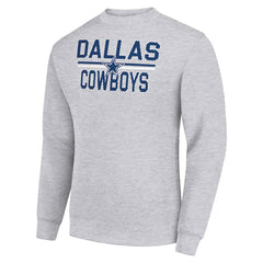 Dallas Cowboys Starter Team Mesh Print Graphic Pullover Sweatshirt Heather Gray | NFL