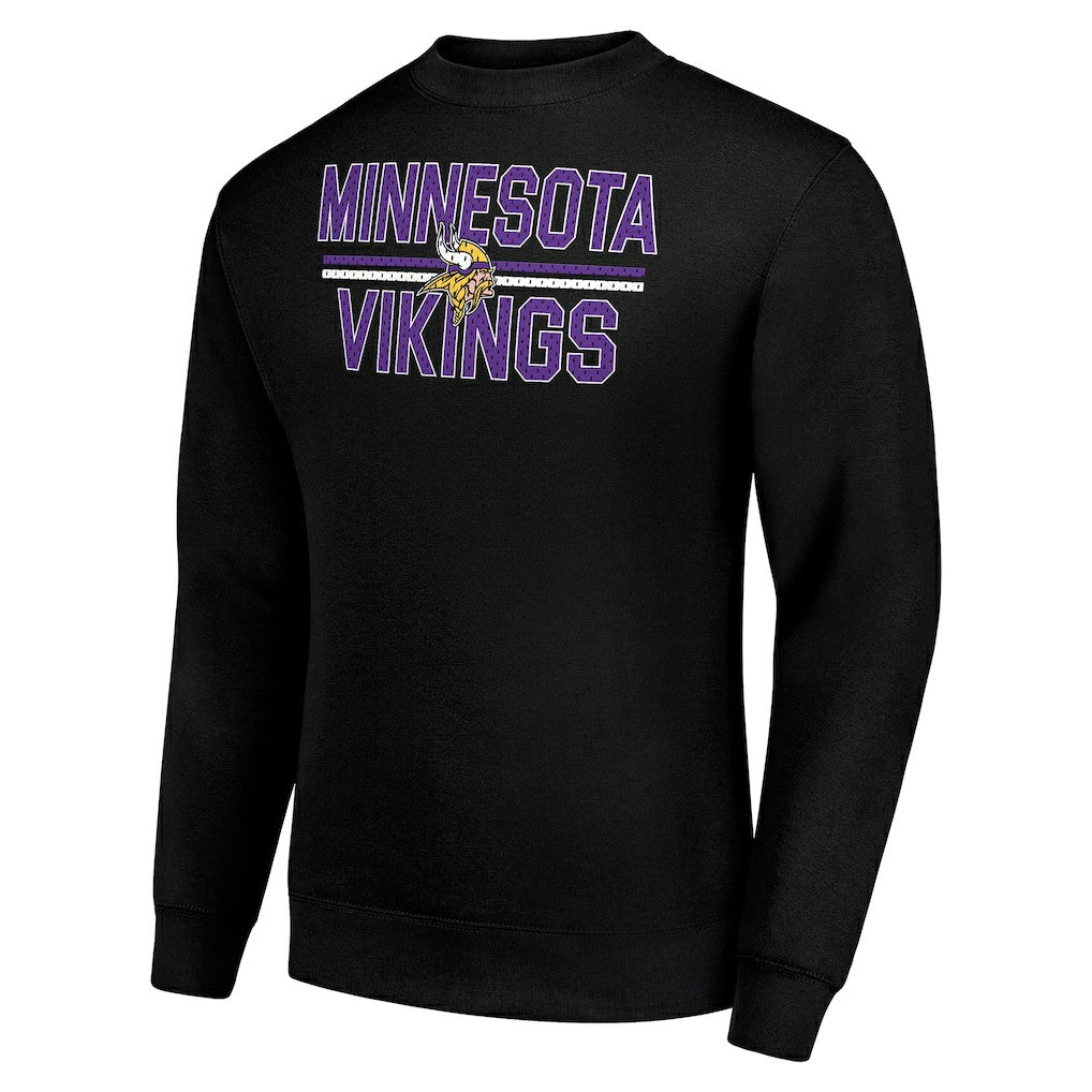 Minnesota Vikings Starter Team Mesh Print Graphic Pullover Sweatshirt Black | NFL