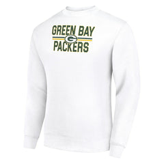 Green Bay Packers Starter Team Mesh Print Graphic Pullover Sweatshirt White | NFL