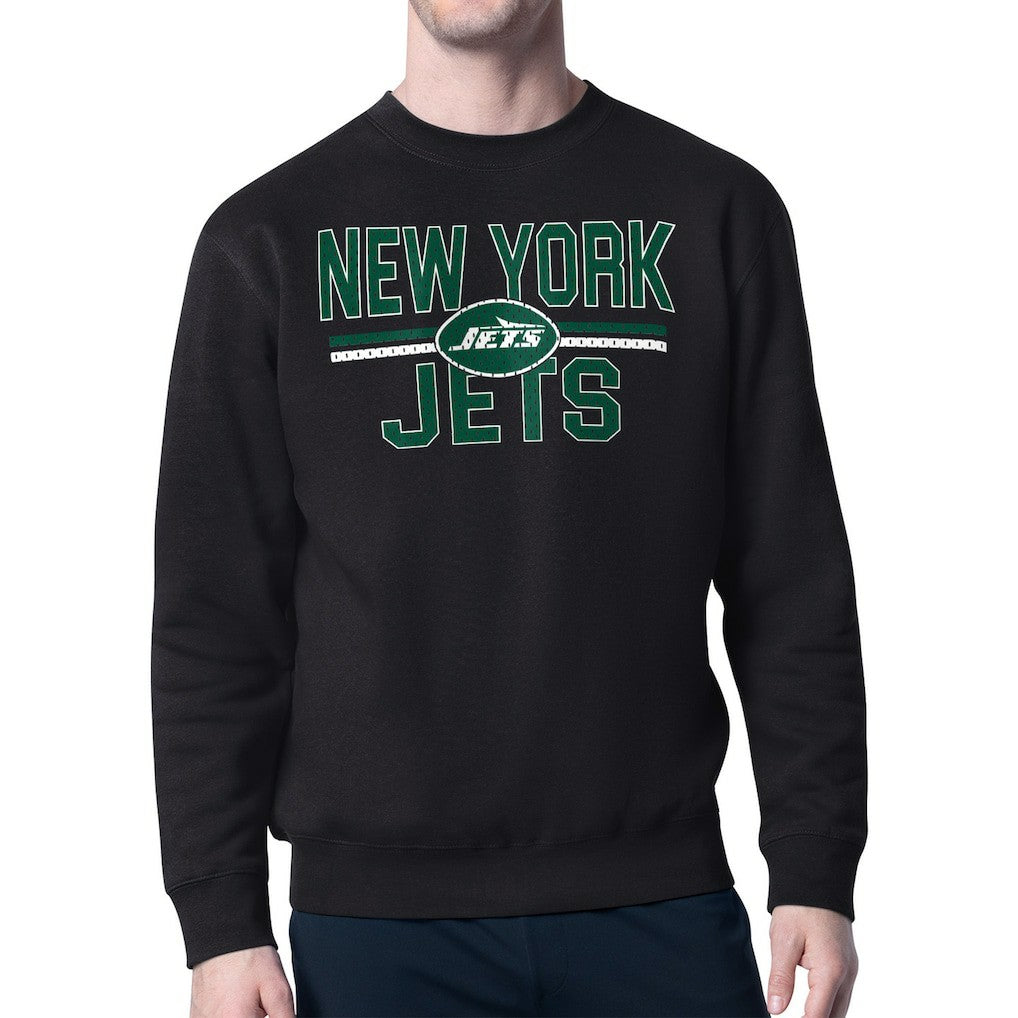 New York Jets Starter Team Mesh Print Graphic Pullover Sweatshirt Black | NFL