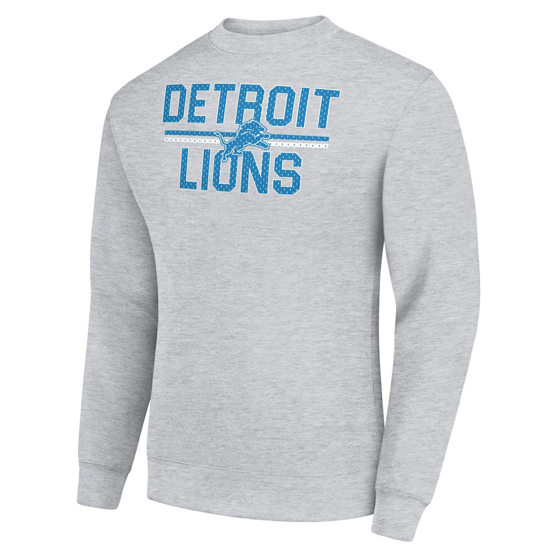 Detroit Lions Starter Team Mesh Print Graphic Pullover Sweatshirt Heather Gray | NFL