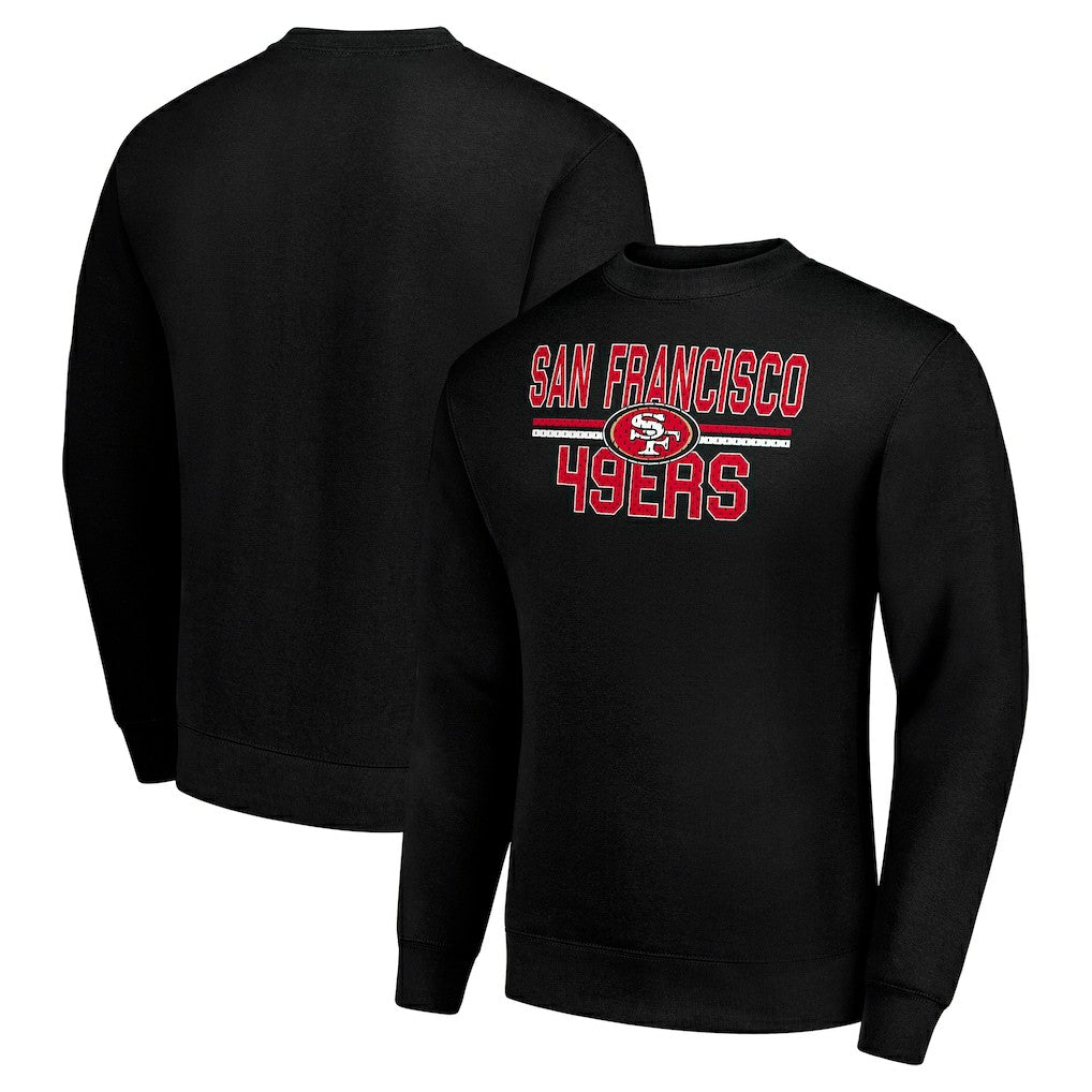 San Francisco 49ers Starter Team Mesh Print Graphic Pullover Sweatshirt Black | NFL