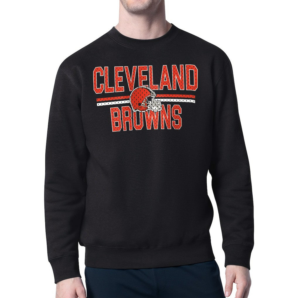 Cleveland Browns Starter Team Mesh Print Graphic Pullover Sweatshirt Black | NFL