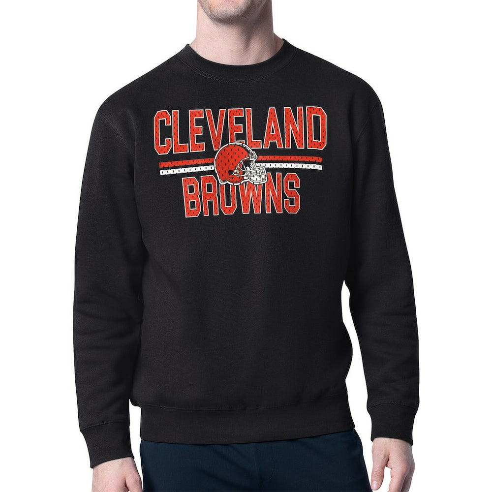 Cleveland Browns Starter Team Mesh Print Graphic Pullover Sweatshirt Black | NFL