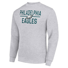 Philadelphia Eagles Starter Team Mesh Print Graphic Pullover Sweatshirt Heather Gray | NFL