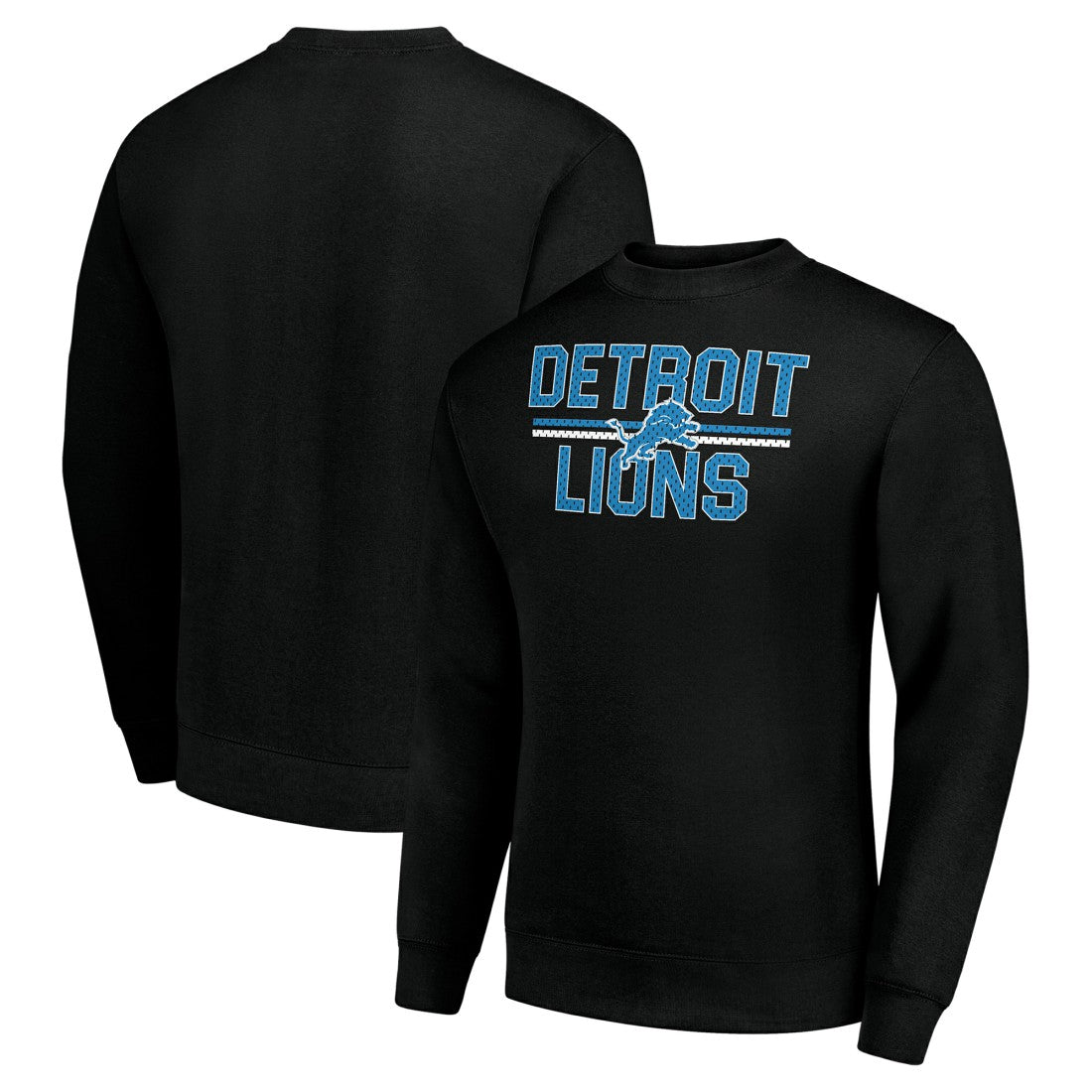 Detroit Lions Starter Team Mesh Print Graphic Pullover Sweatshirt Black | NFL