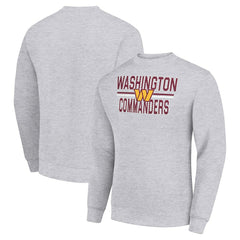 Washington Commanders Starter Team Mesh Print Graphic Pullover Sweatshirt Heather Gray | NFL