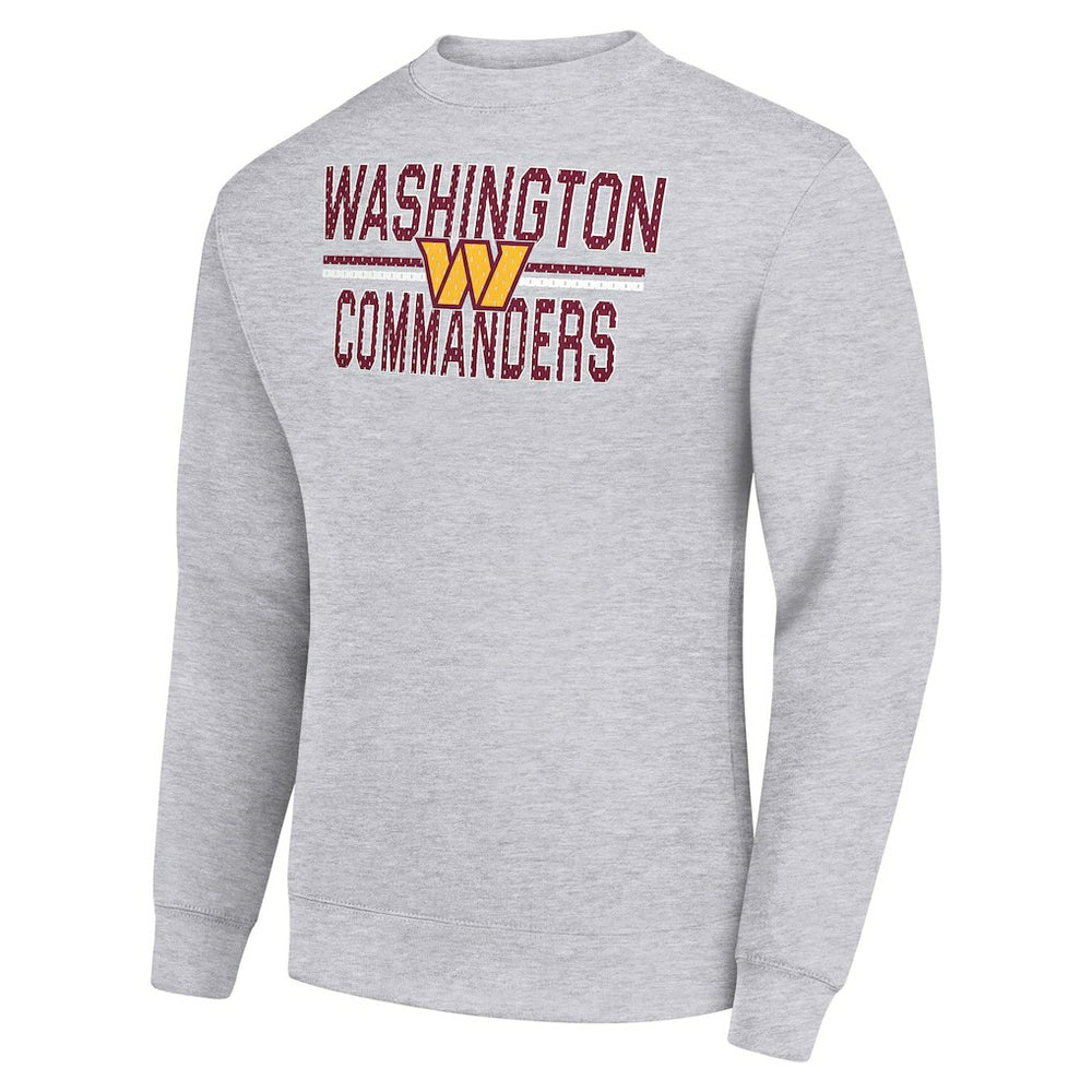 Washington Commanders Starter Team Mesh Print Graphic Pullover Sweatshirt Heather Gray | NFL