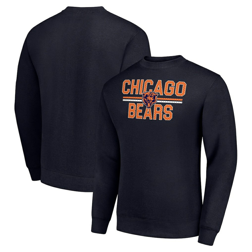 Chicago Bears Starter Team Mesh Print Graphic Pullover Sweatshirt Navy | NFL