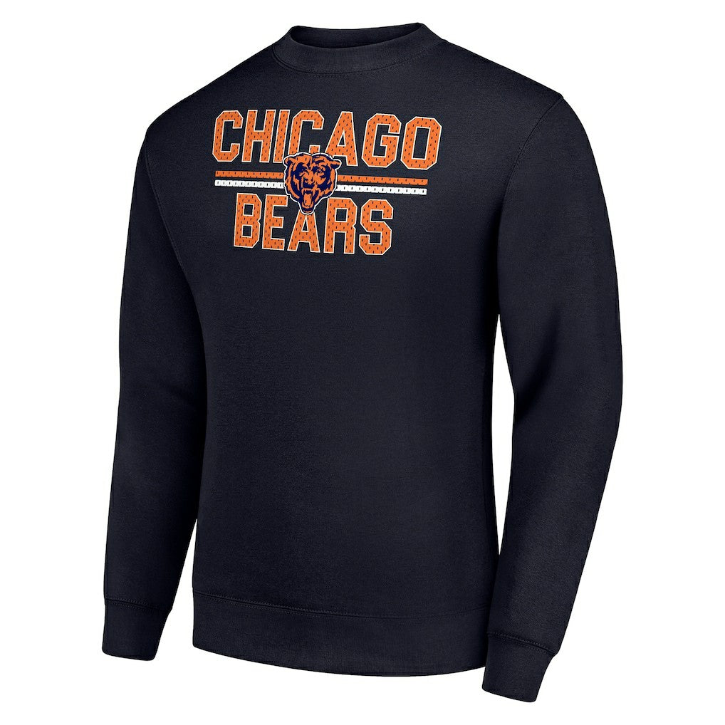 Chicago Bears Starter Team Mesh Print Graphic Pullover Sweatshirt Navy | NFL