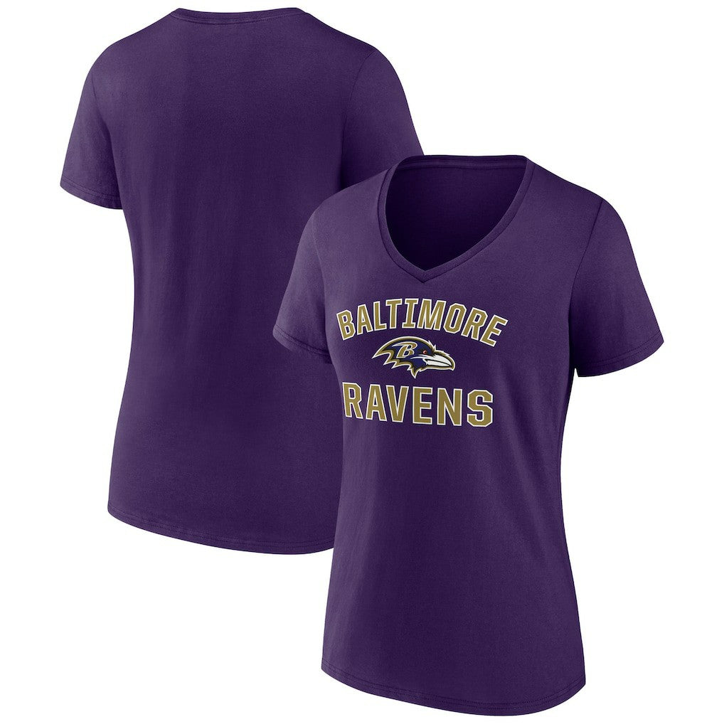 Baltimore Ravens Women's Victory Arch V-Neck T-Shirt Purple | NFL