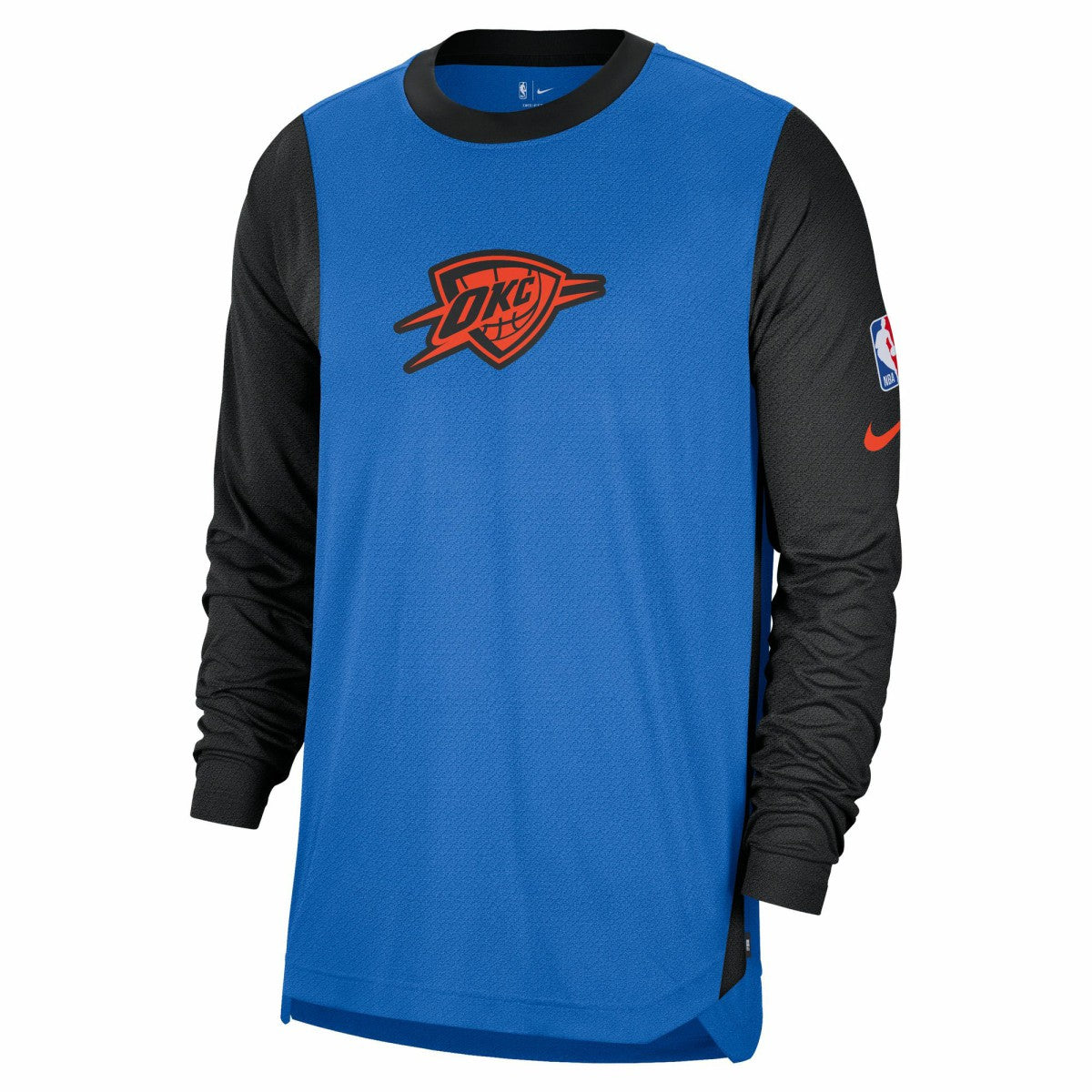 Oklahoma City Thunder 2024/25 City Edition Authentic Pregame Performance Long Sleeve Shooting T-Shirt Blue/Black - NBA
