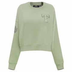 Texas Rangers Pro Standard Women's Neutral Oversized Boxy Cropped Pullover Sweatshirt - MLB