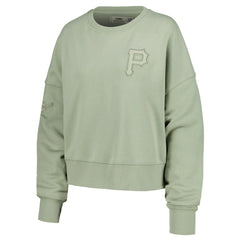 Pittsburgh Pirates Pro Standard Women's Neutral Oversized Boxy Cropped Pullover Sweatshirt - MLB