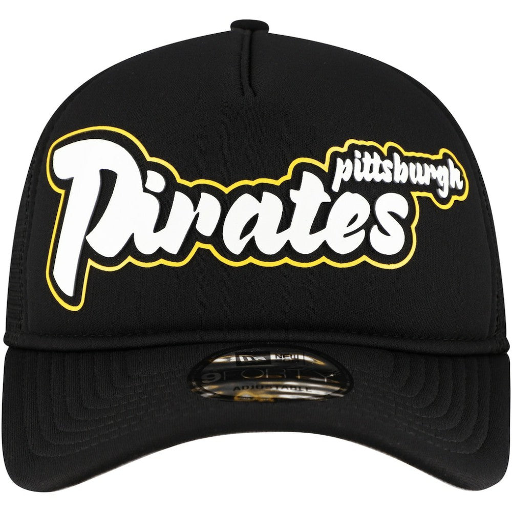 Pittsburgh Pirates New Era Retro Bold A-Frame Trucker 9FORTY Adjustable Hat - MLB