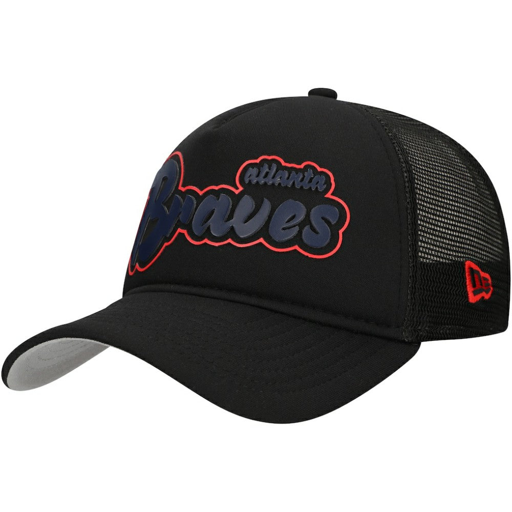 Atlanta Braves New Era Retro Bold A-Frame Trucker 9FORTY Adjustable Hat - MLB