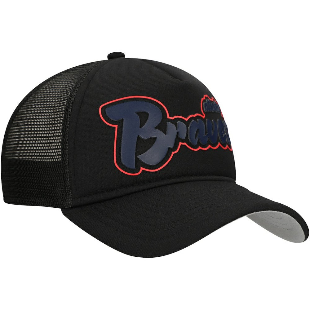 Atlanta Braves New Era Retro Bold A-Frame Trucker 9FORTY Adjustable Hat - MLB