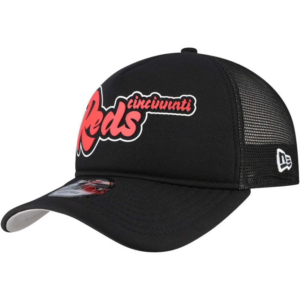 Cincinnati Reds New Era Retro Bold A-Frame Trucker 9FORTY Adjustable Hat - MLB