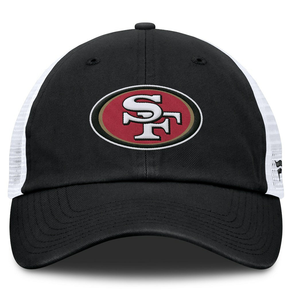 San Francisco 49ers Trucker Adjustable Hat Black/White | Fanatics