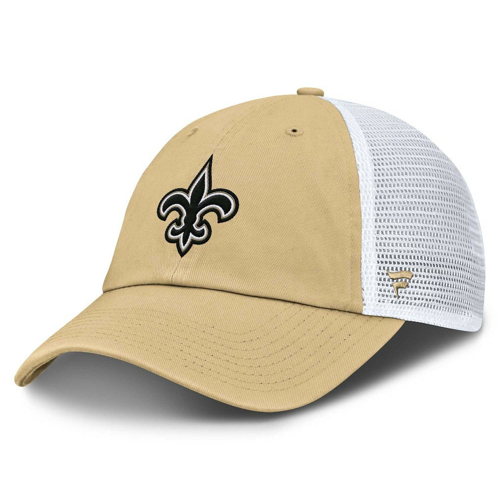 New Orleans Saints Trucker Adjustable Hat Gold/White | Fanatics