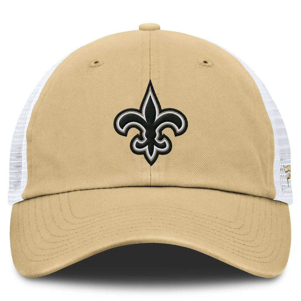 New Orleans Saints Trucker Adjustable Hat Gold/White | Fanatics