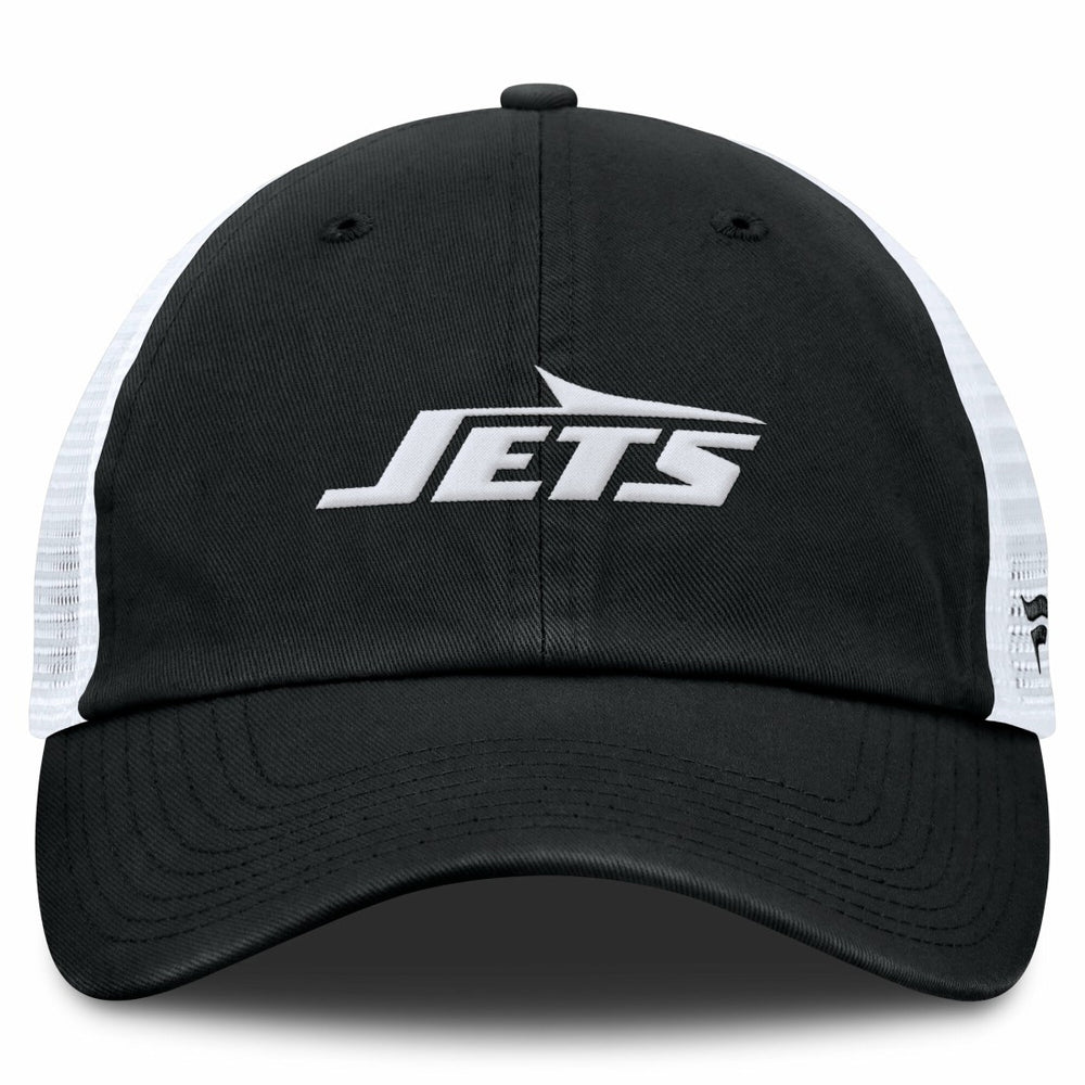 New York Jets Trucker Adjustable Hat Black/White | Fanatics