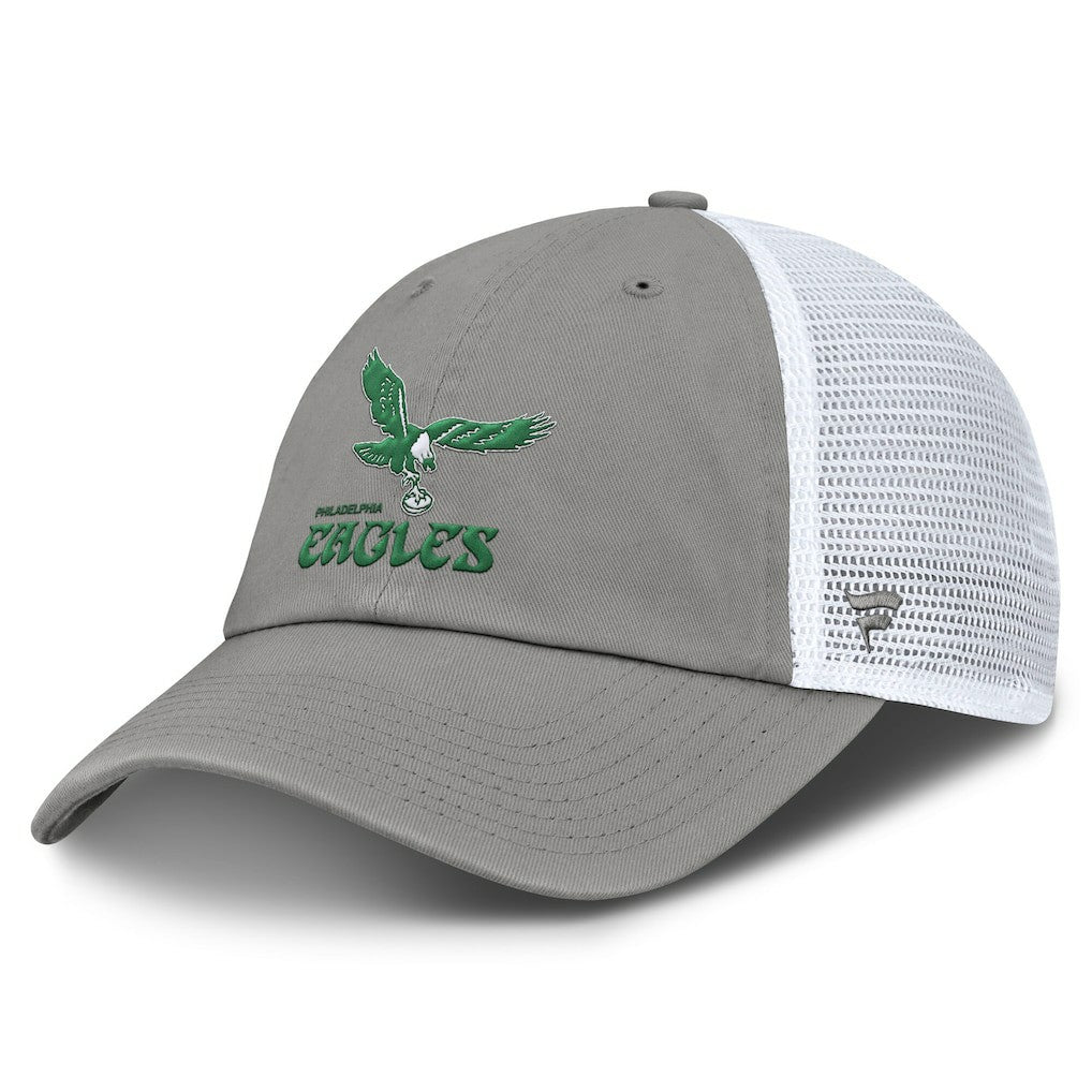 Philadelphia Eagles Vintage Trucker Adjustable Hat Gray/White | Fanatics