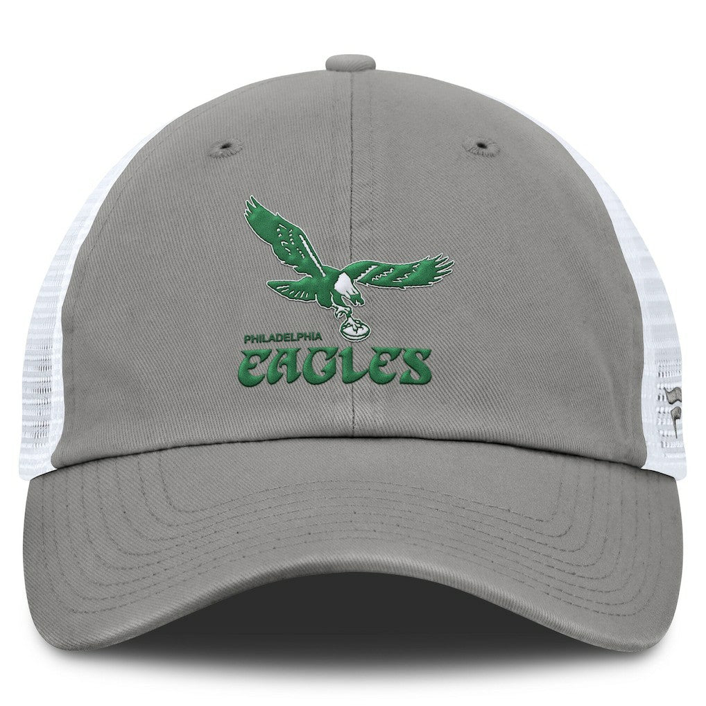 Philadelphia Eagles Vintage Trucker Adjustable Hat Gray/White | Fanatics
