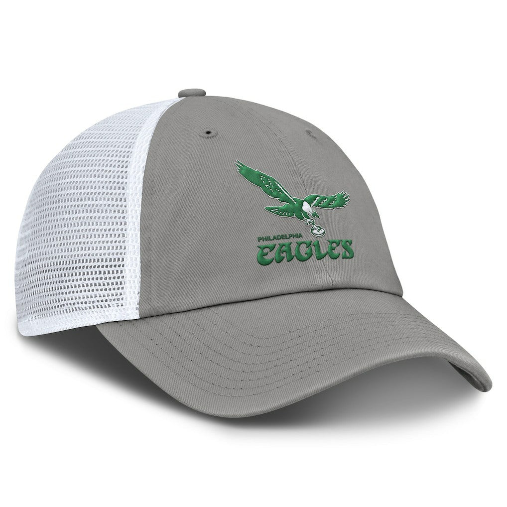 Philadelphia Eagles Vintage Trucker Adjustable Hat Gray/White | Fanatics