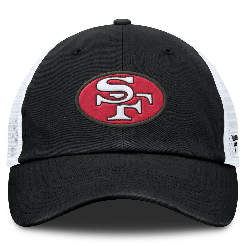 San Francisco 49ers Basic Vintage Trucker Adjustable Hat Black/White | Fanatics