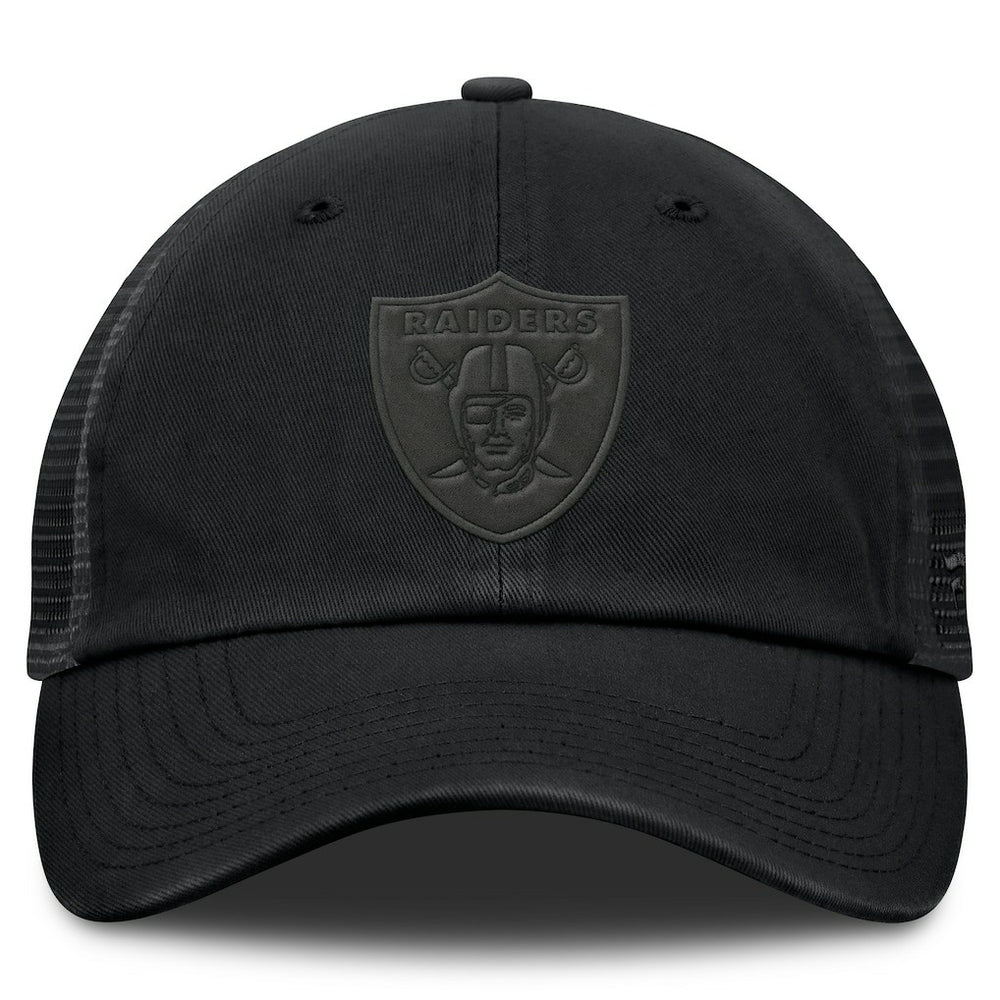 Las Vegas Raiders Basic Black on Black Trucker Adjustable Hat | Fanatics